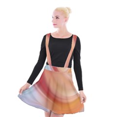 Gradient  Orange Green Red Suspender Skater Skirt by ConteMonfrey