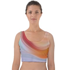 Gradient  Orange Green Red Velvet Crop Top by ConteMonfrey