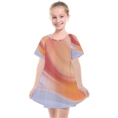 Gradient  Orange Green Red Kids  Smock Dress