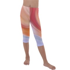 Gradient  Orange Green Red Kids  Lightweight Velour Capri Leggings  by ConteMonfrey