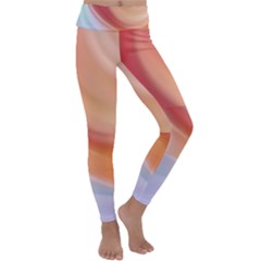 Gradient  Orange Green Red Kids  Lightweight Velour Classic Yoga Leggings by ConteMonfrey