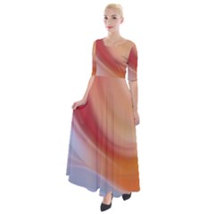 Gradient  Orange Green Red Half Sleeves Maxi Dress by ConteMonfrey