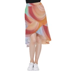 Gradient  Orange Green Red Frill Hi Low Chiffon Skirt by ConteMonfrey