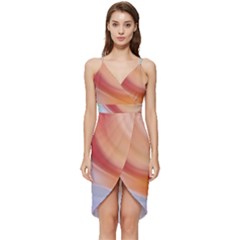 Gradient  Orange Green Red Wrap Frill Dress by ConteMonfrey