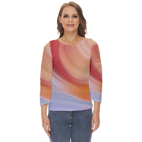 Gradient  Orange Green Red Cut Out Wide Sleeve Top by ConteMonfrey