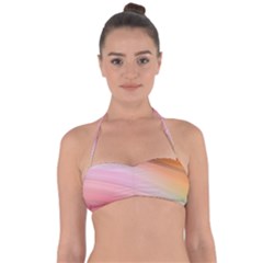 Gradient Brown, Green, Pink, Orange Halter Bandeau Bikini Top by ConteMonfrey