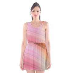 Gradient Brown, Green, Pink, Orange Scoop Neck Skater Dress by ConteMonfrey