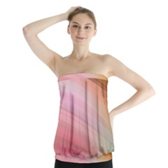 Gradient Brown, Green, Pink, Orange Strapless Top by ConteMonfrey