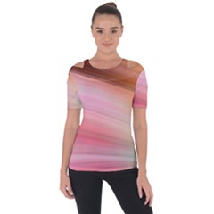 Gradient Brown, Green, Pink, Orange Shoulder Cut Out Short Sleeve Top by ConteMonfrey