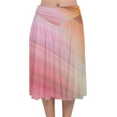 Gradient Brown, Green, Pink, Orange Velvet Flared Midi Skirt by ConteMonfrey