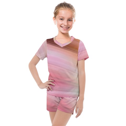 Gradient Brown, Green, Pink, Orange Kids  Mesh Tee And Shorts Set by ConteMonfrey