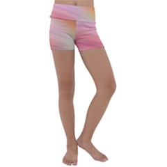 Gradient Brown, Green, Pink, Orange Kids  Lightweight Velour Yoga Shorts by ConteMonfrey