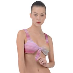 Gradient Brown, Green, Pink, Orange Front Tie Bikini Top by ConteMonfrey