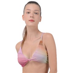 Gradient Brown, Green, Pink, Orange Knot Up Bikini Top by ConteMonfrey