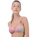 Gradient brown, green, pink, orange Knot Up Bikini Top View1