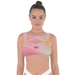 Gradient Brown, Green, Pink, Orange Bandaged Up Bikini Top by ConteMonfrey