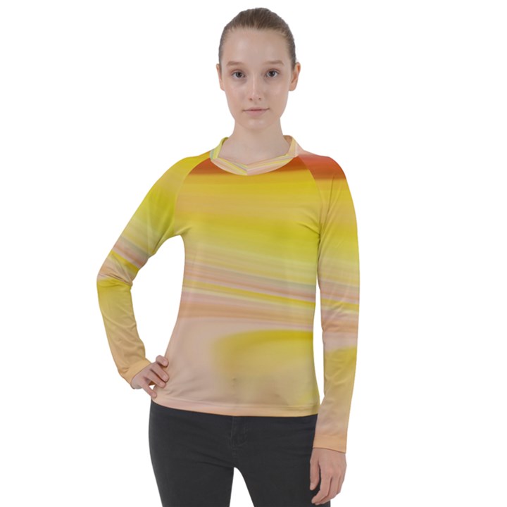 Gradient orange, red Women s Pique Long Sleeve Tee