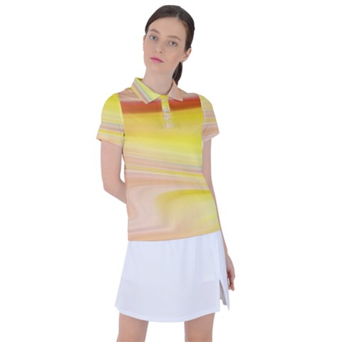 Gradient Orange, Red Women s Polo Tee by ConteMonfrey