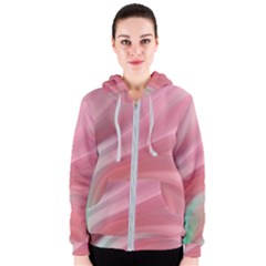 Gradient Pink Green Women s Zipper Hoodie by ConteMonfrey