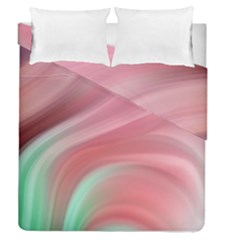 Gradient Pink Green Duvet Cover Double Side (queen Size) by ConteMonfrey