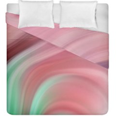 Gradient Pink Green Duvet Cover Double Side (king Size) by ConteMonfrey