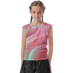 Gradient Pink Green Kids  Raglan Cap Sleeve Tee by ConteMonfrey