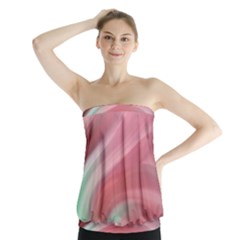 Gradient Pink Green Strapless Top by ConteMonfrey