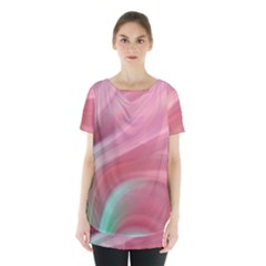 Gradient Pink Green Skirt Hem Sports Top by ConteMonfrey