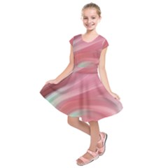 Gradient Pink Green Kids  Short Sleeve Dress by ConteMonfrey