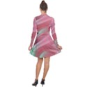 Gradient pink green Long Sleeve Panel Dress View2