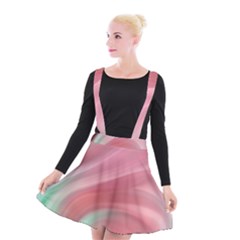 Gradient Pink Green Suspender Skater Skirt by ConteMonfrey