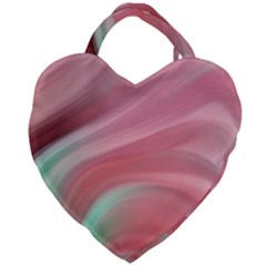 Gradient Pink Green Giant Heart Shaped Tote by ConteMonfrey