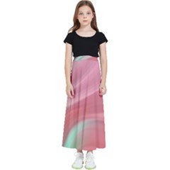 Gradient Pink Green Kids  Flared Maxi Skirt by ConteMonfrey