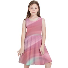 Gradient Pink Green Kids  Skater Dress by ConteMonfrey