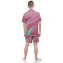 Gradient pink green Men s Mesh Tee and Shorts Set View2