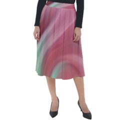 Gradient Pink Green Classic Velour Midi Skirt  by ConteMonfrey