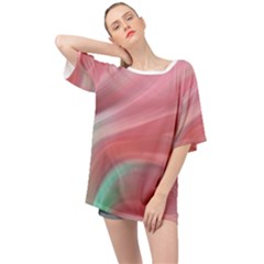 Gradient Pink Green Oversized Chiffon Top by ConteMonfrey