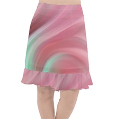 Gradient Pink Green Fishtail Chiffon Skirt by ConteMonfrey