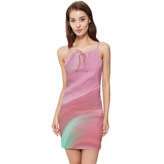 Gradient Pink Green Summer Tie Front Dress by ConteMonfrey