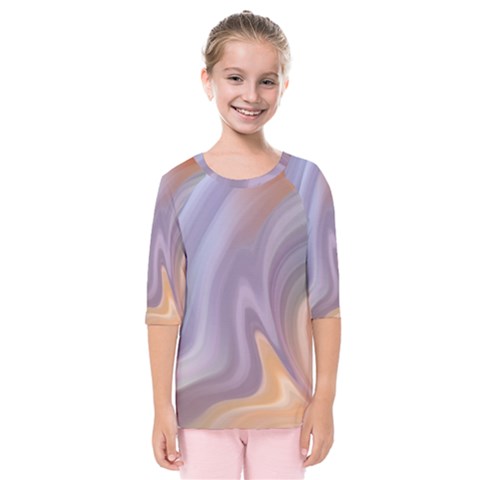 Gradient Purple Orange Kids  Quarter Sleeve Raglan Tee by ConteMonfrey