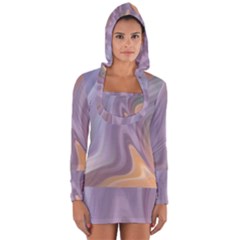 Gradient Purple Orange Long Sleeve Hooded T-shirt by ConteMonfrey