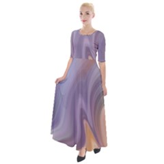 Gradient Purple Orange Half Sleeves Maxi Dress by ConteMonfrey