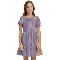 Gradient Purple Orange Kids  Puff Sleeved Dress by ConteMonfrey