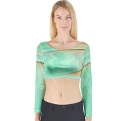 Gradient Green Orange Long Sleeve Crop Top by ConteMonfrey