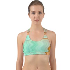 Gradient Green Orange Back Web Sports Bra by ConteMonfrey