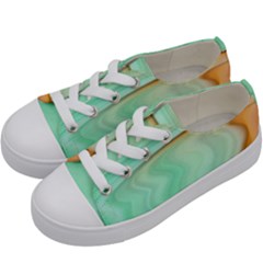 Gradient Green Orange Kids  Low Top Canvas Sneakers by ConteMonfrey