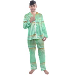 Gradient Green Orange Men s Long Sleeve Satin Pajamas Set by ConteMonfrey