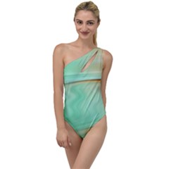 Gradient Green Orange To One Side Swimsuit by ConteMonfrey