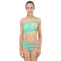 Gradient green orange Spliced Up Two Piece Swimsuit View1