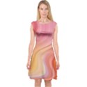 Gradient pink yellow Capsleeve Midi Dress View1